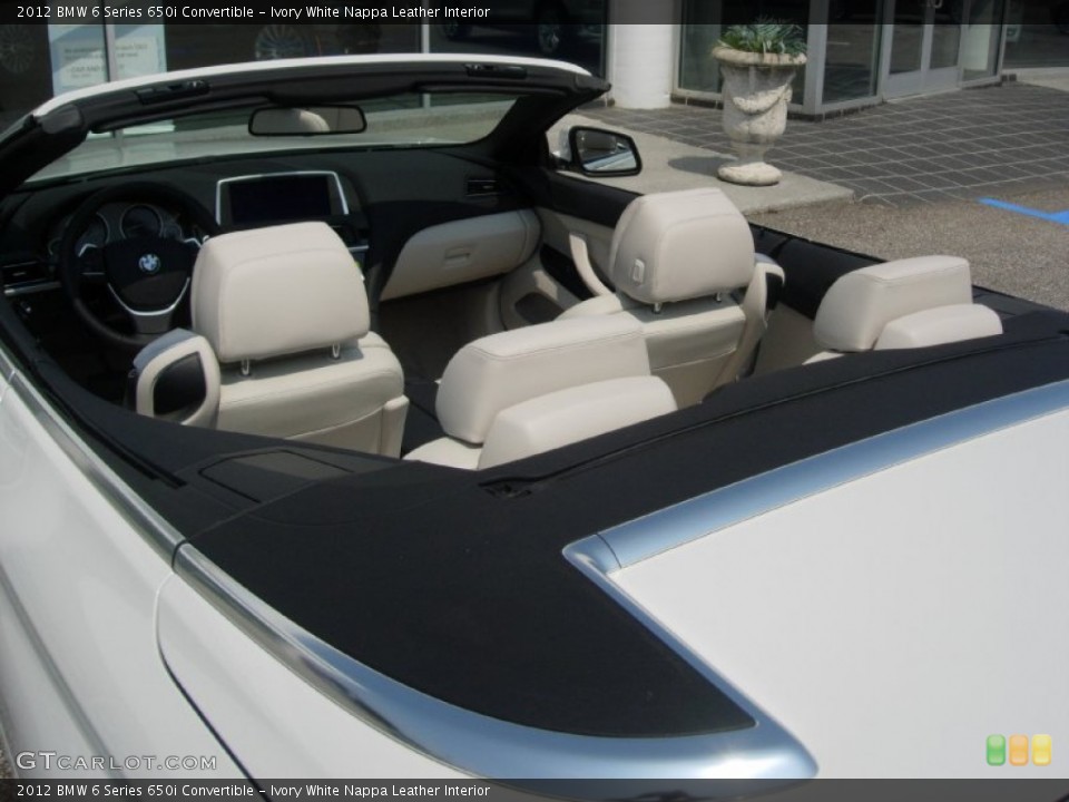 Ivory White Nappa Leather Interior Photo for the 2012 BMW 6 Series 650i Convertible #50529244