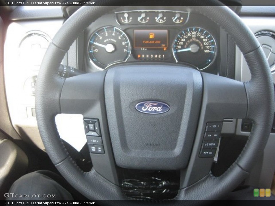 Black Interior Steering Wheel for the 2011 Ford F150 Lariat SuperCrew 4x4 #50532807