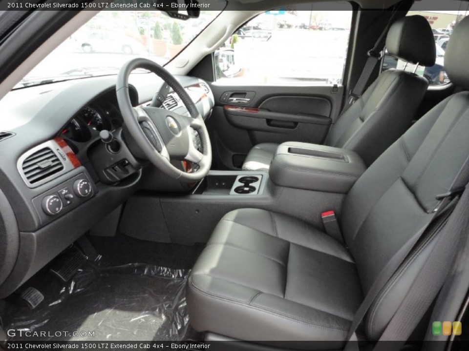 Ebony Interior Photo for the 2011 Chevrolet Silverado 1500 LTZ Extended Cab 4x4 #50535154