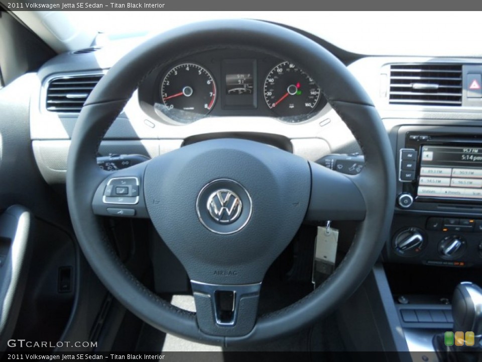 Titan Black Interior Steering Wheel for the 2011 Volkswagen Jetta SE Sedan #50536246