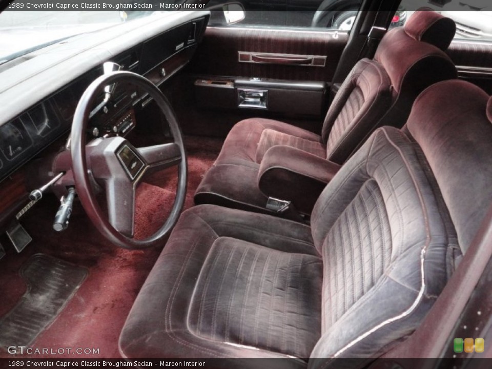 Maroon Interior Front Seat for the 1989 Chevrolet Caprice Classic Brougham Sedan #50536699