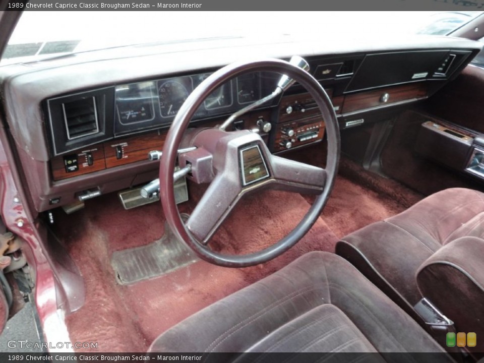 Maroon Interior Photo for the 1989 Chevrolet Caprice Classic Brougham Sedan #50536726