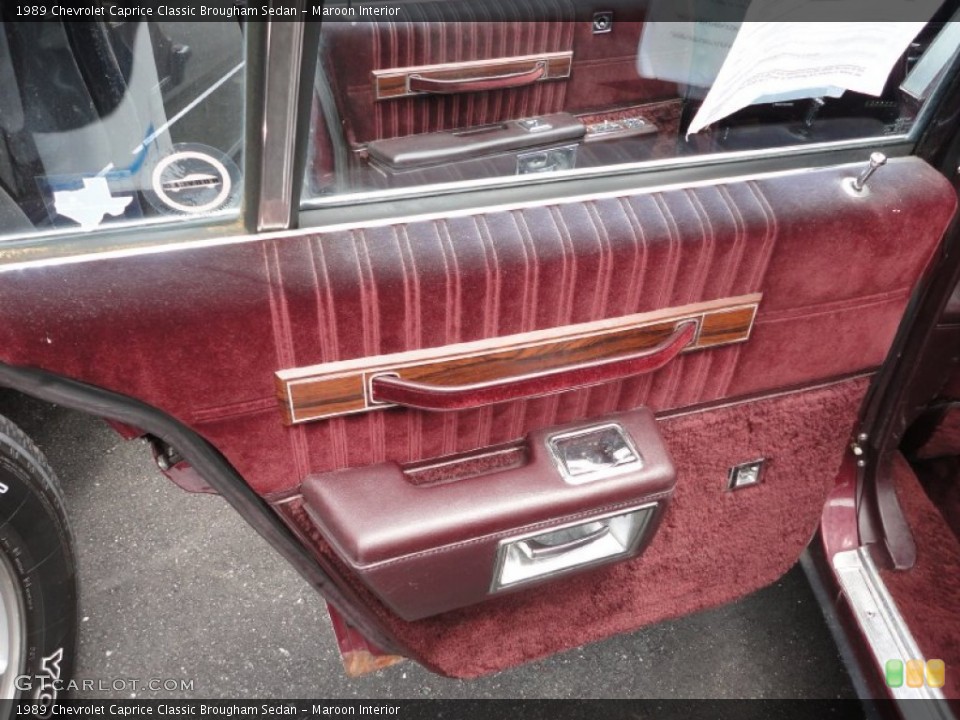 Maroon Interior Door Panel for the 1989 Chevrolet Caprice Classic Brougham Sedan #50536774