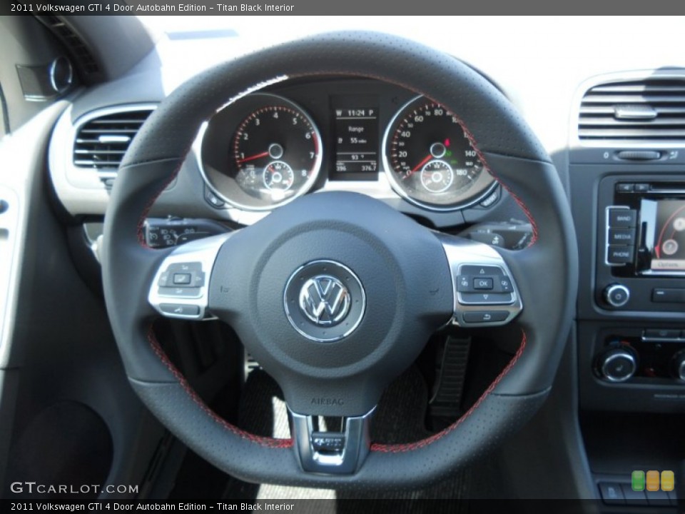 Titan Black Interior Steering Wheel for the 2011 Volkswagen GTI 4 Door Autobahn Edition #50537650