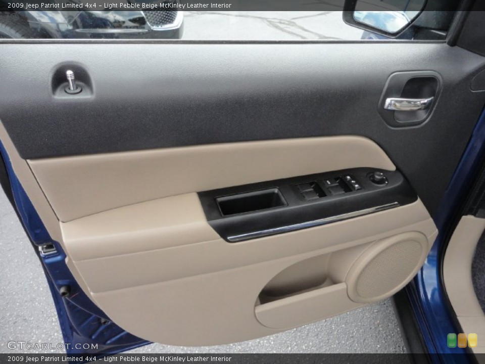 Light Pebble Beige McKinley Leather Interior Door Panel for the 2009 Jeep Patriot Limited 4x4 #50537938