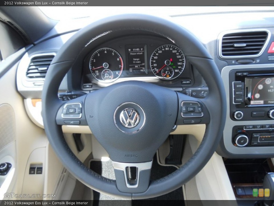 Cornsilk Beige Interior Steering Wheel for the 2012 Volkswagen Eos Lux #50538364