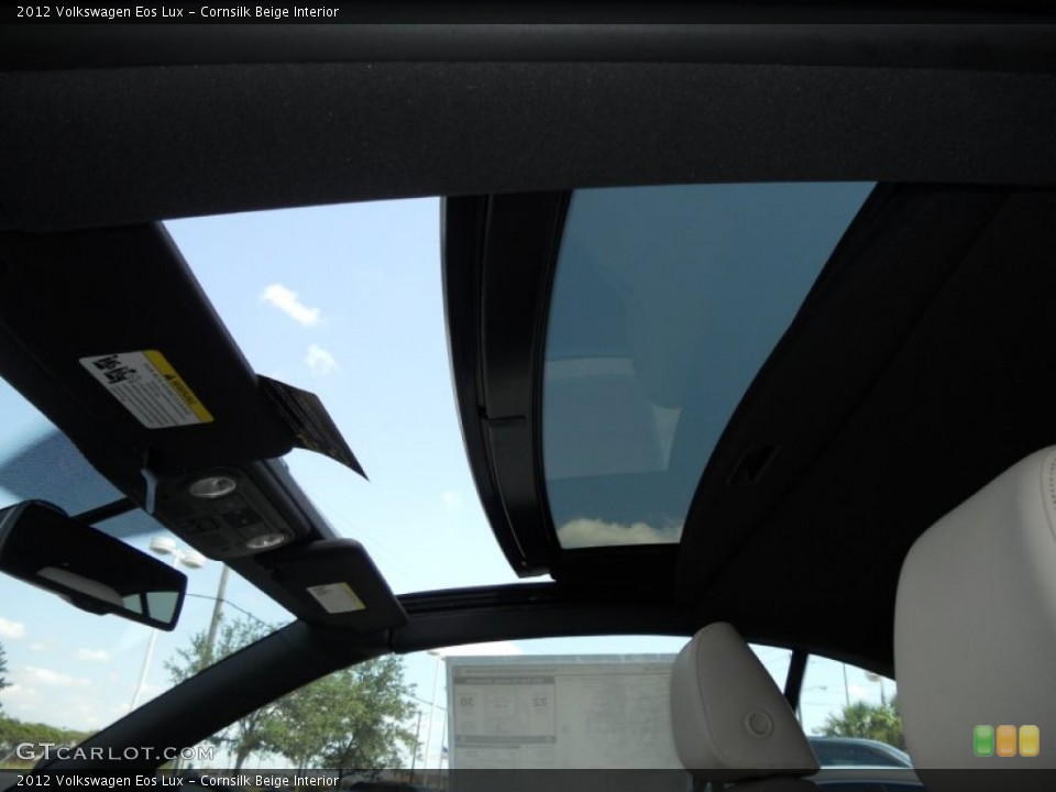 Cornsilk Beige Interior Sunroof for the 2012 Volkswagen Eos Lux #50538451