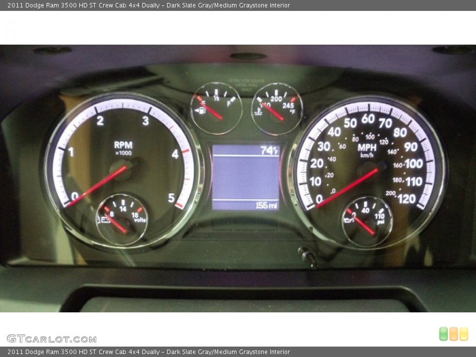 Dark Slate Gray/Medium Graystone Interior Gauges for the 2011 Dodge Ram 3500 HD ST Crew Cab 4x4 Dually #50541559
