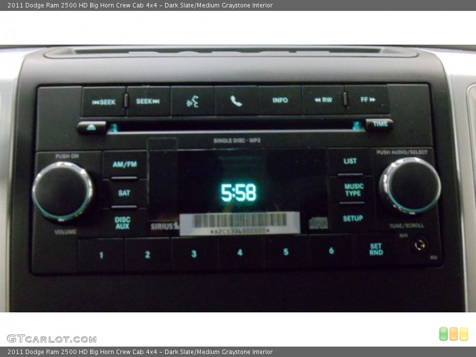 Dark Slate/Medium Graystone Interior Controls for the 2011 Dodge Ram 2500 HD Big Horn Crew Cab 4x4 #50542123