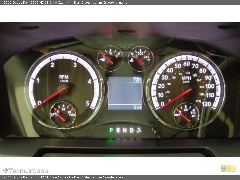 Dark Slate/Medium Graystone Interior Gauges for the 2011 Dodge Ram 2500 HD ST Crew Cab 4x4 #50542591