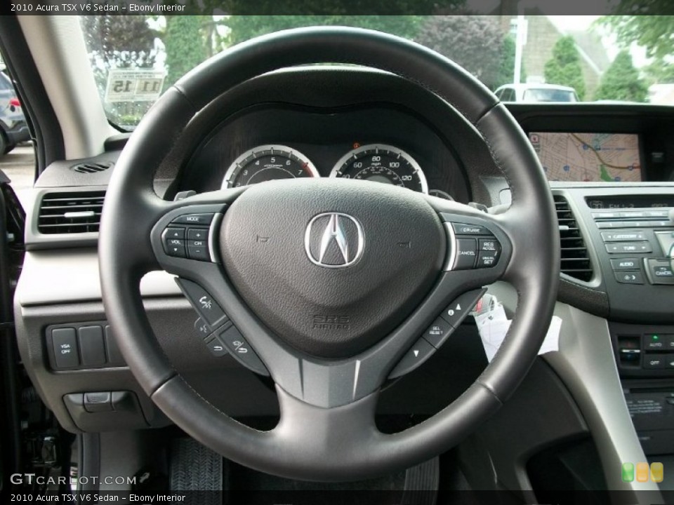 Ebony Interior Steering Wheel for the 2010 Acura TSX V6 Sedan #50544289