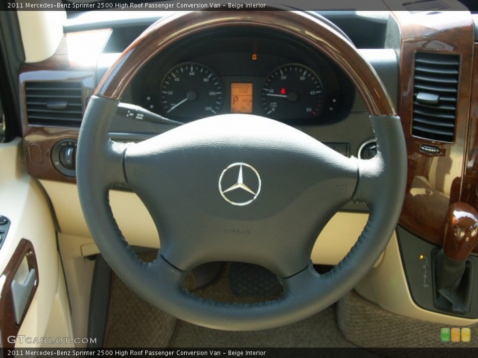 Beige Interior Steering Wheel for the 2011 Mercedes-Benz Sprinter 2500 High Roof Passenger Conversion Van #50545678