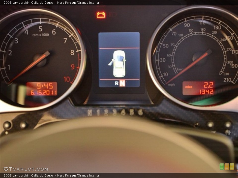 Nero Perseus/Orange Interior Gauges for the 2008 Lamborghini Gallardo Coupe #50550368