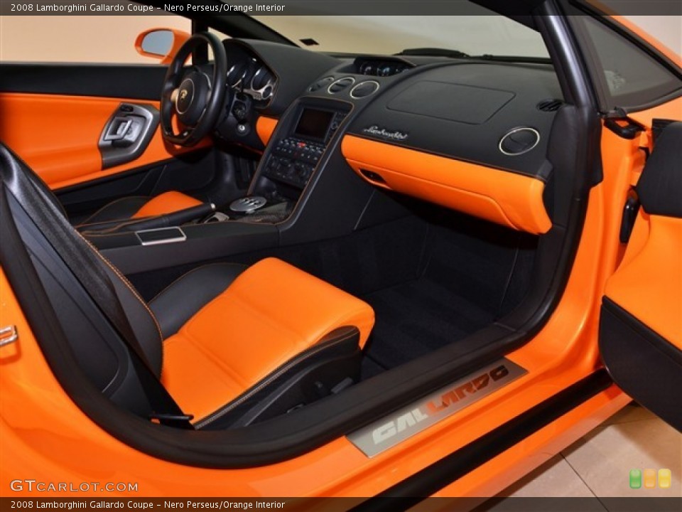 Nero Perseus/Orange Interior Photo for the 2008 Lamborghini Gallardo Coupe #50550415
