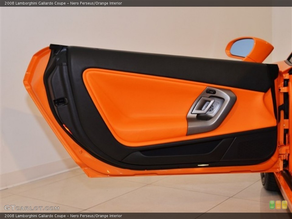 Nero Perseus/Orange Interior Door Panel for the 2008 Lamborghini Gallardo Coupe #50550445