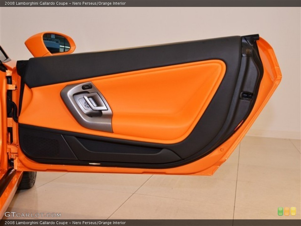Nero Perseus/Orange Interior Door Panel for the 2008 Lamborghini Gallardo Coupe #50550463