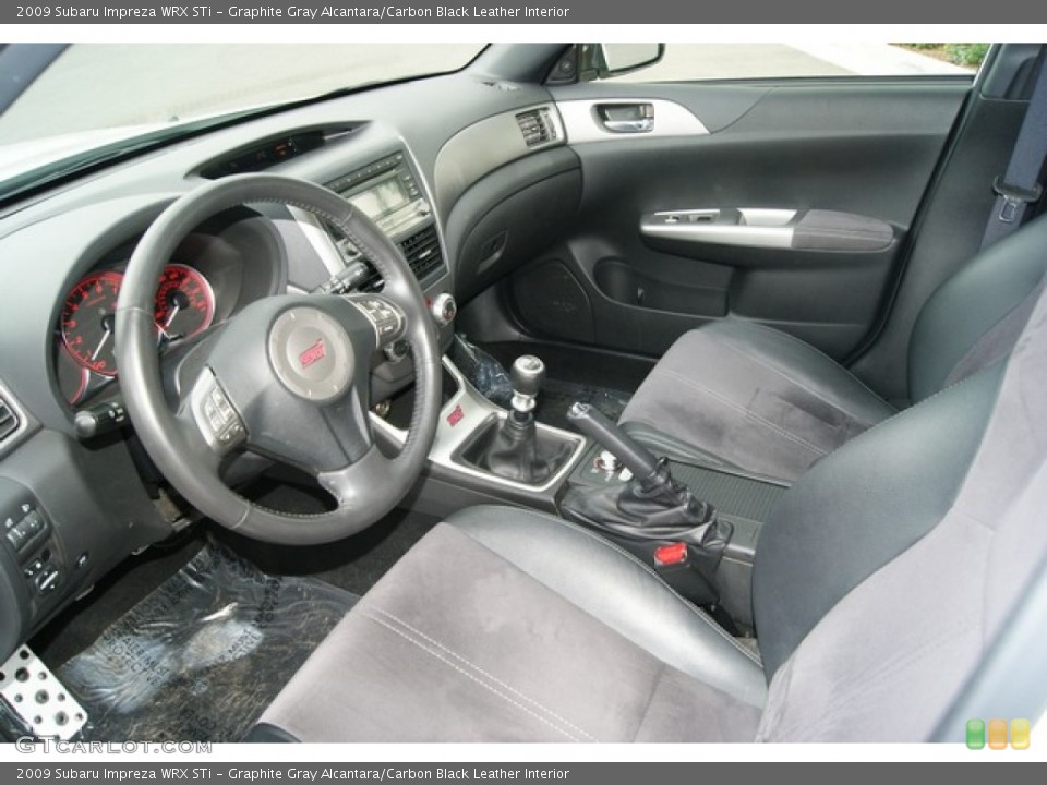 Graphite Gray Alcantara/Carbon Black Leather Interior Photo for the 2009 Subaru Impreza WRX STi #50555042