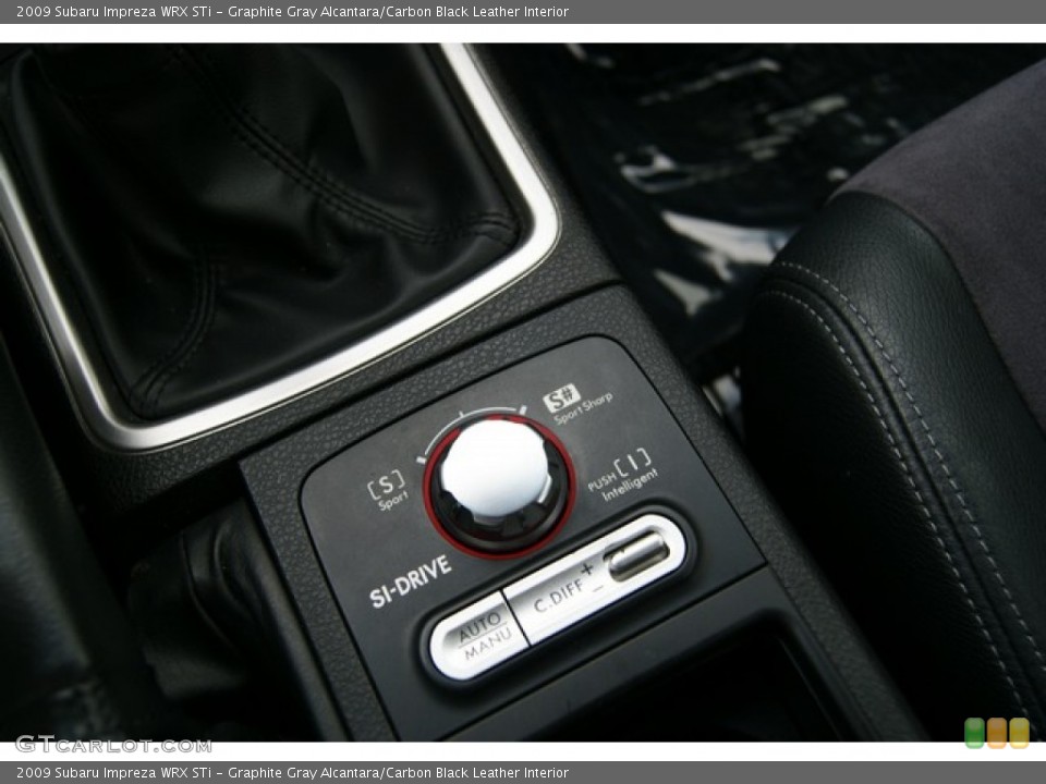 Graphite Gray Alcantara/Carbon Black Leather Interior Controls for the 2009 Subaru Impreza WRX STi #50555368