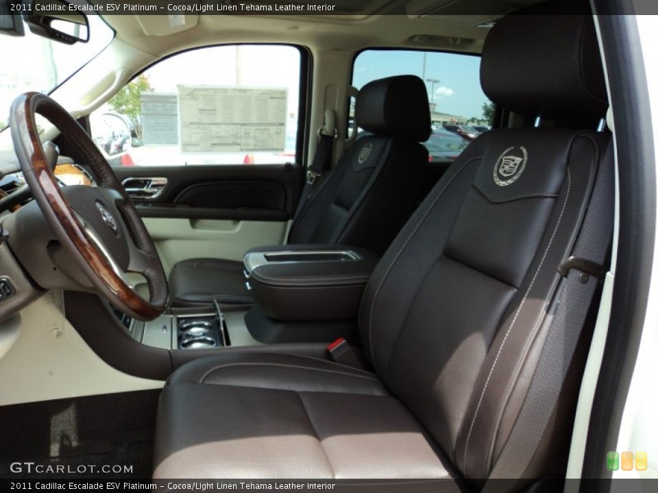 Cocoa/Light Linen Tehama Leather Interior Photo for the 2011 Cadillac Escalade ESV Platinum #50558401