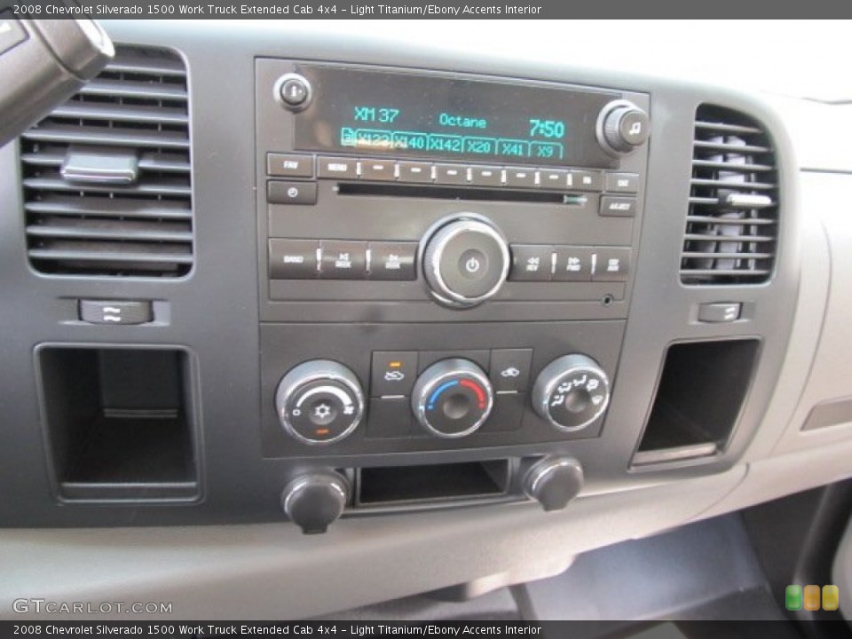 Light Titanium/Ebony Accents Interior Controls for the 2008 Chevrolet Silverado 1500 Work Truck Extended Cab 4x4 #50561405