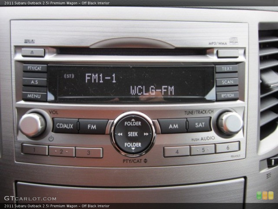 Off Black Interior Controls for the 2011 Subaru Outback 2.5i Premium Wagon #50566188