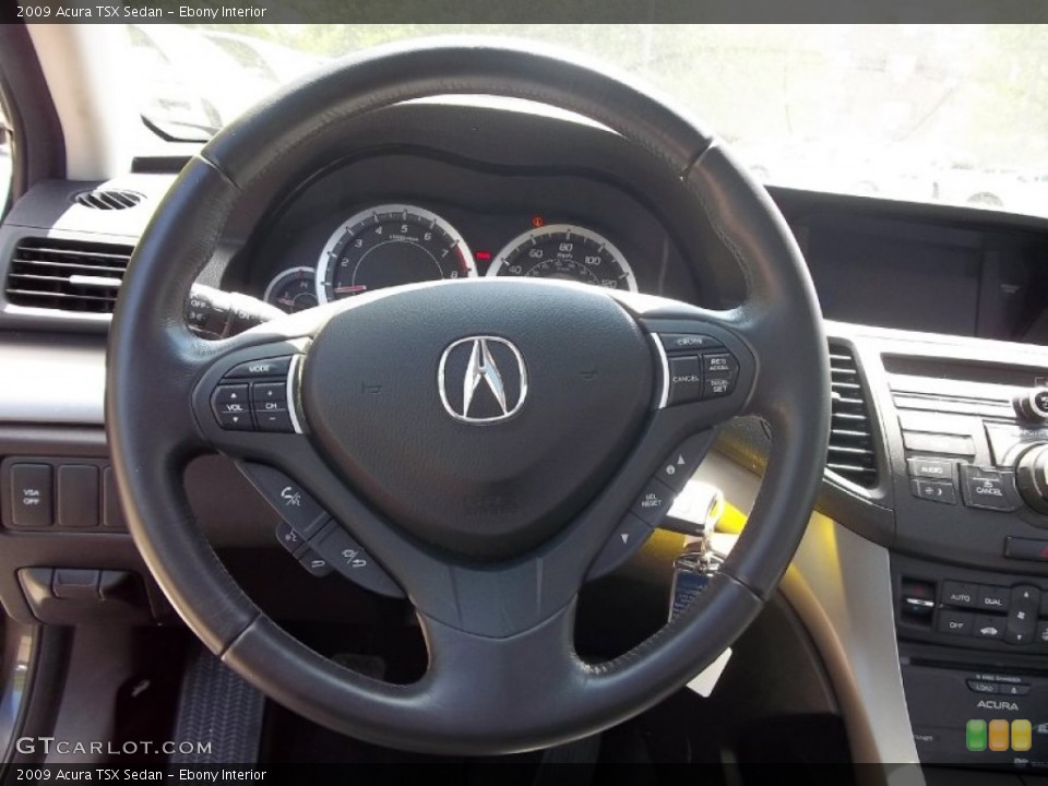 Ebony Interior Steering Wheel for the 2009 Acura TSX Sedan #50569556