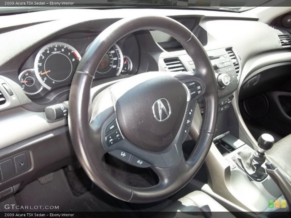 Ebony Interior Steering Wheel for the 2009 Acura TSX Sedan #50572159