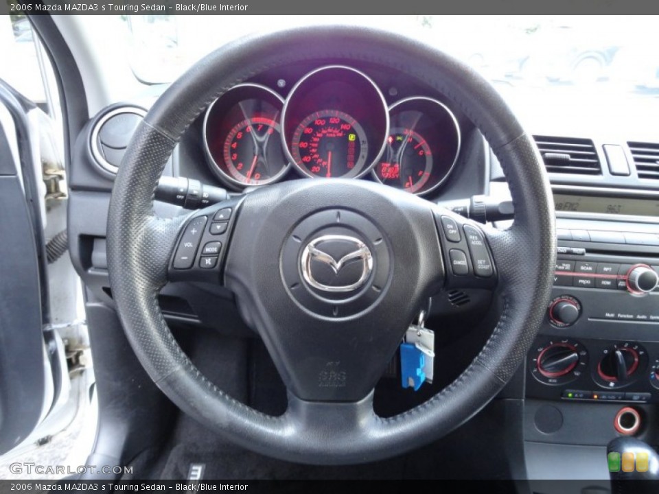 Black/Blue Interior Steering Wheel for the 2006 Mazda MAZDA3 s Touring Sedan #50572648
