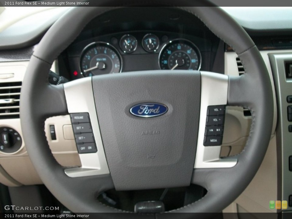 Medium Light Stone Interior Steering Wheel for the 2011 Ford Flex SE #50576989