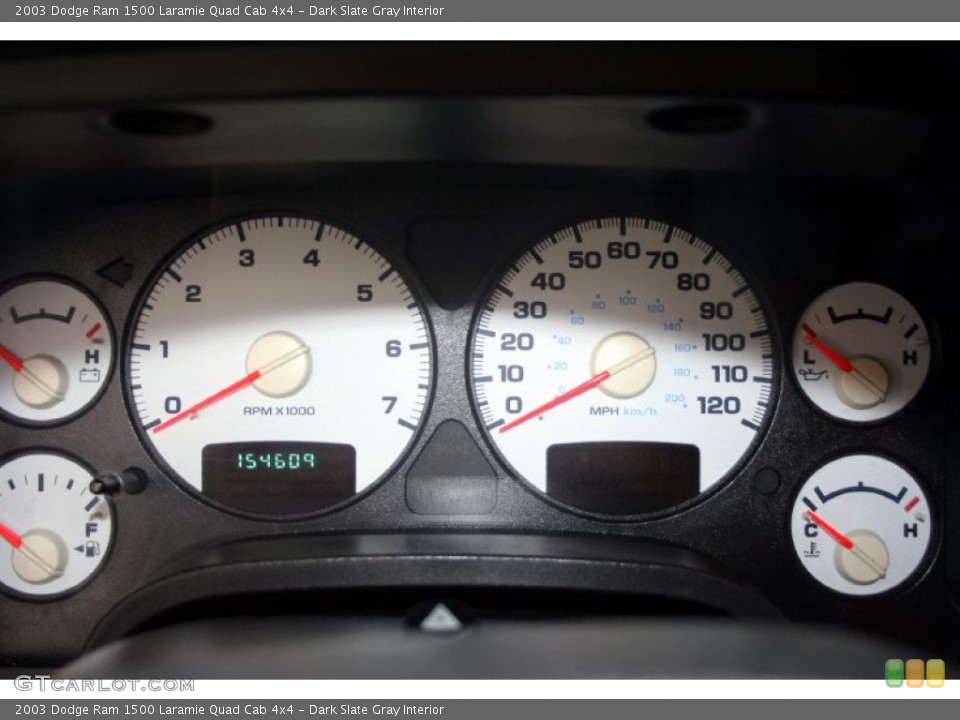Dark Slate Gray Interior Gauges for the 2003 Dodge Ram 1500 Laramie Quad Cab 4x4 #50578006