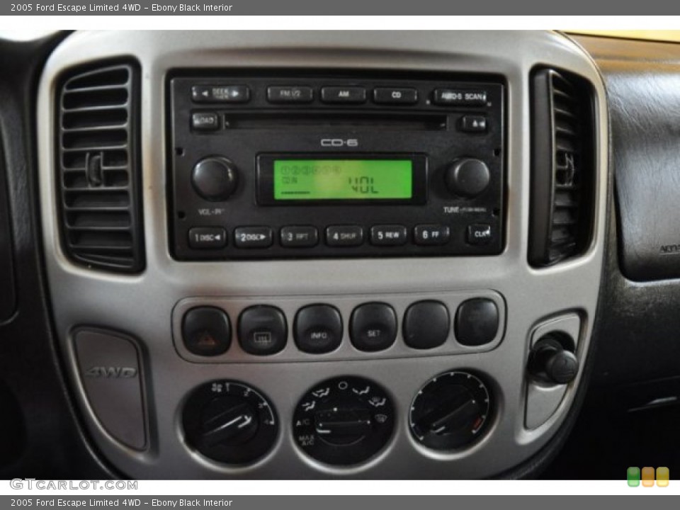 Ebony Black Interior Controls for the 2005 Ford Escape Limited 4WD #50578153