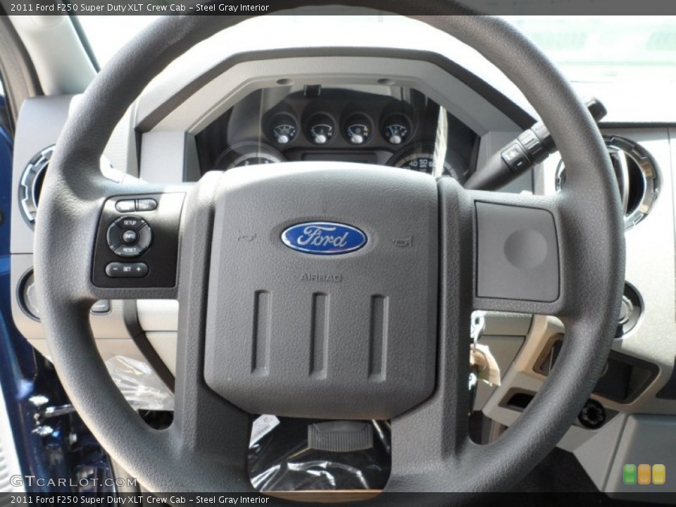 Steel Gray Interior Steering Wheel for the 2011 Ford F250 Super Duty XLT Crew Cab #50583810