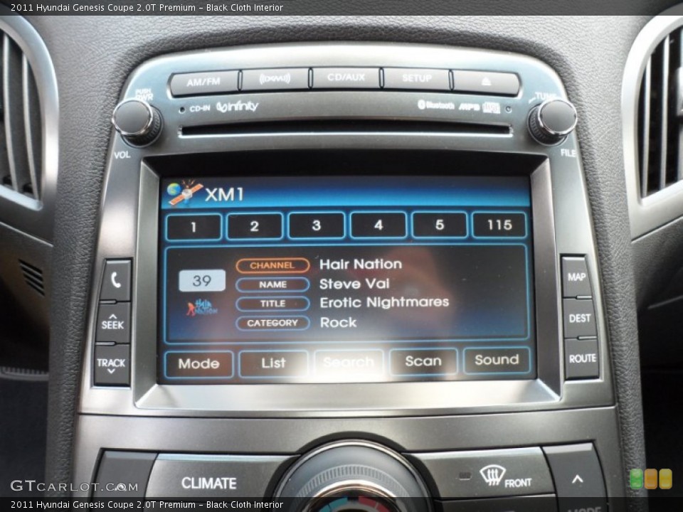 Black Cloth Interior Controls for the 2011 Hyundai Genesis Coupe 2.0T Premium #50584348