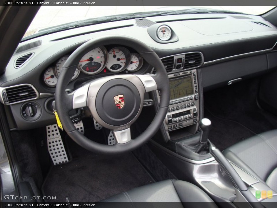 Black Interior Dashboard for the 2008 Porsche 911 Carrera S Cabriolet #50584570