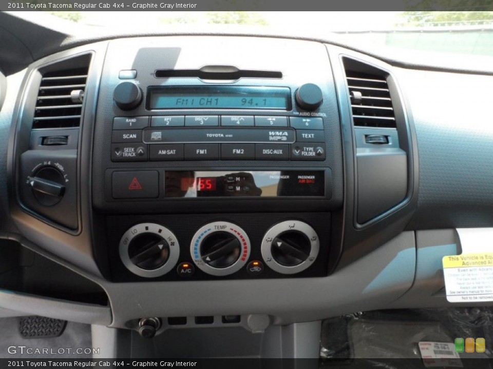 Graphite Gray Interior Controls for the 2011 Toyota Tacoma Regular Cab 4x4 #50585425