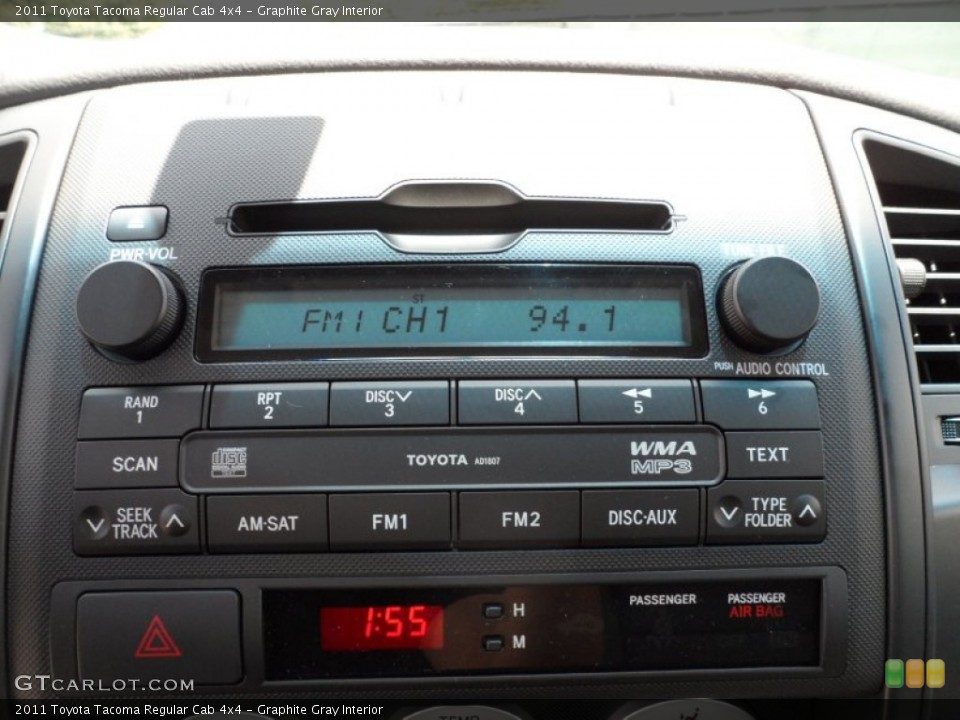 Graphite Gray Interior Controls for the 2011 Toyota Tacoma Regular Cab 4x4 #50585441