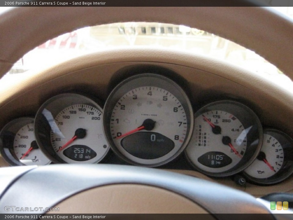 Sand Beige Interior Gauges for the 2006 Porsche 911 Carrera S Coupe #50591327