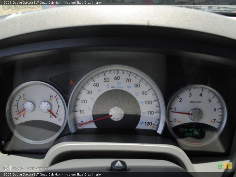 Medium Slate Gray Interior Gauges for the 2005 Dodge Dakota SLT Quad Cab 4x4 #50593700