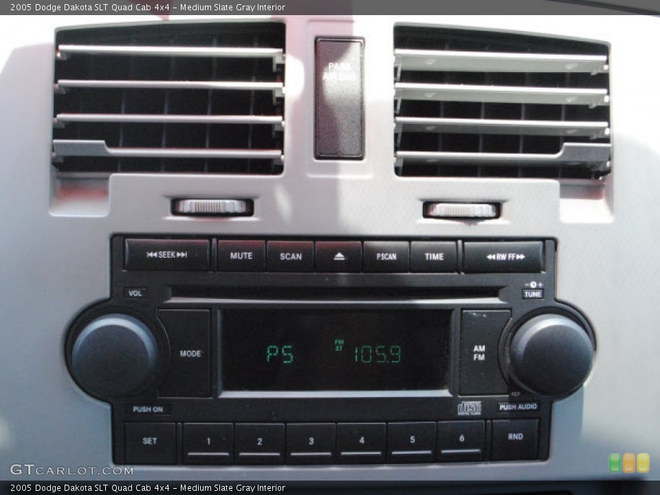 Medium Slate Gray Interior Controls for the 2005 Dodge Dakota SLT Quad Cab 4x4 #50593733