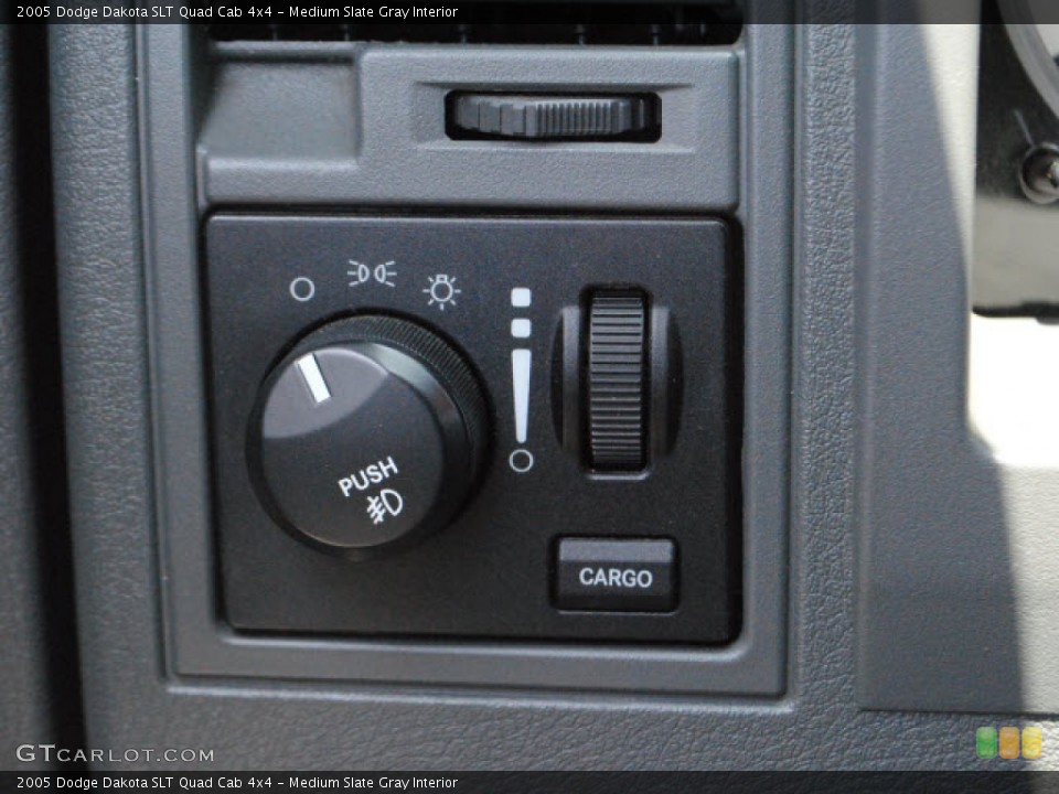 Medium Slate Gray Interior Controls for the 2005 Dodge Dakota SLT Quad Cab 4x4 #50593759