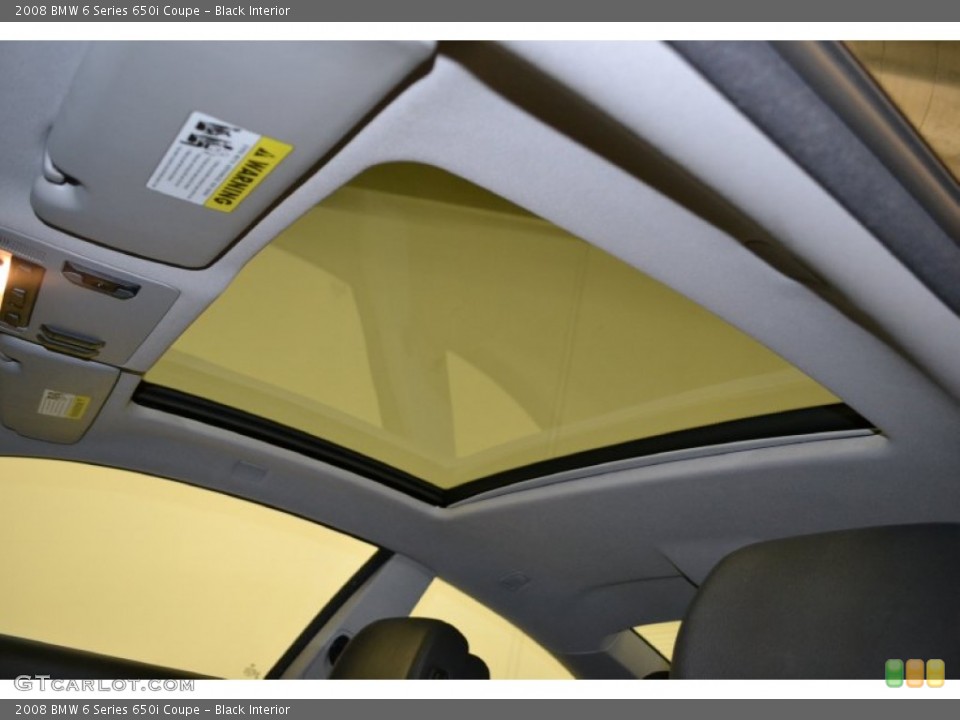 Black Interior Sunroof for the 2008 BMW 6 Series 650i Coupe #50596157
