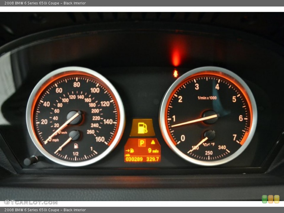 Black Interior Gauges for the 2008 BMW 6 Series 650i Coupe #50596173