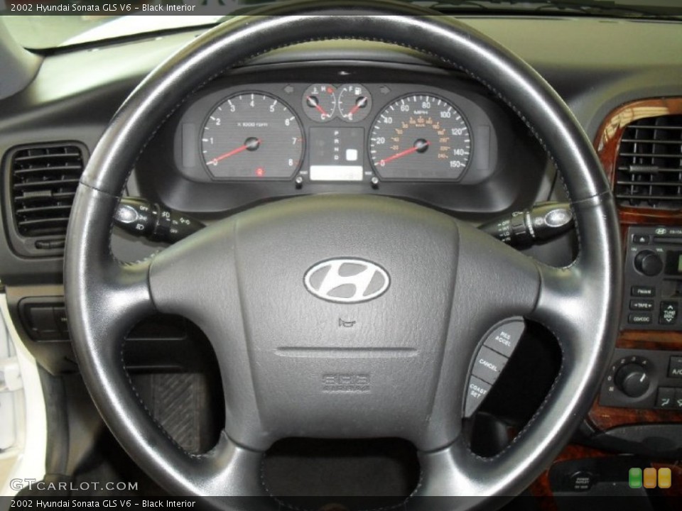 Black Interior Steering Wheel for the 2002 Hyundai Sonata GLS V6 #50602164