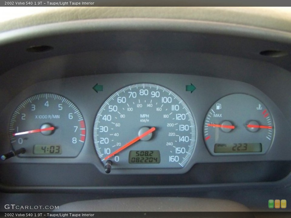 Taupe/Light Taupe Interior Gauges for the 2002 Volvo S40 1.9T #50603655
