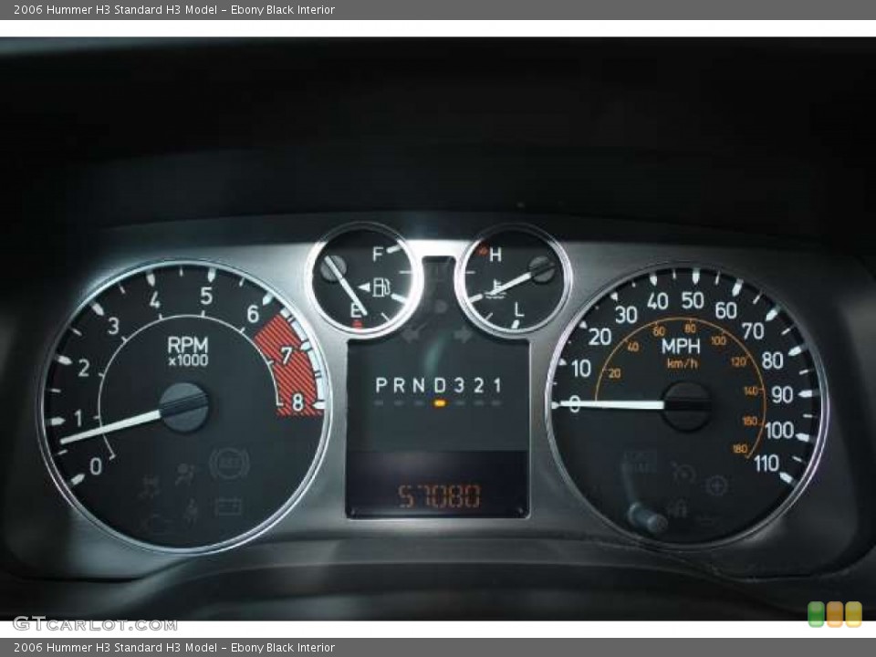 Ebony Black Interior Gauges for the 2006 Hummer H3  #50603880