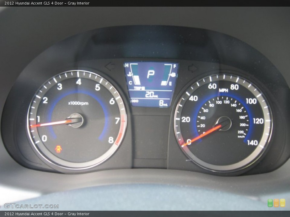Gray Interior Gauges for the 2012 Hyundai Accent GLS 4 Door #50606937