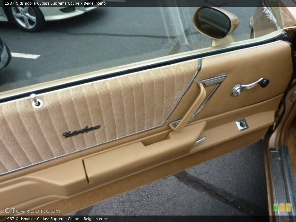 Beige Interior Door Panel for the 1987 Oldsmobile Cutlass Supreme Coupe #50610516