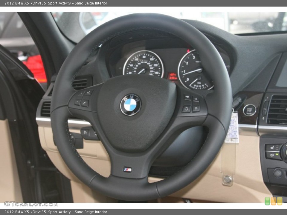 Sand Beige Interior Steering Wheel for the 2012 BMW X5 xDrive35i Sport Activity #50617017