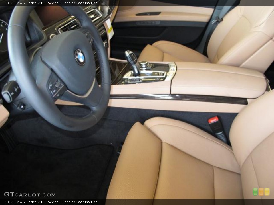 Saddle/Black Interior Photo for the 2012 BMW 7 Series 740Li Sedan #50622033