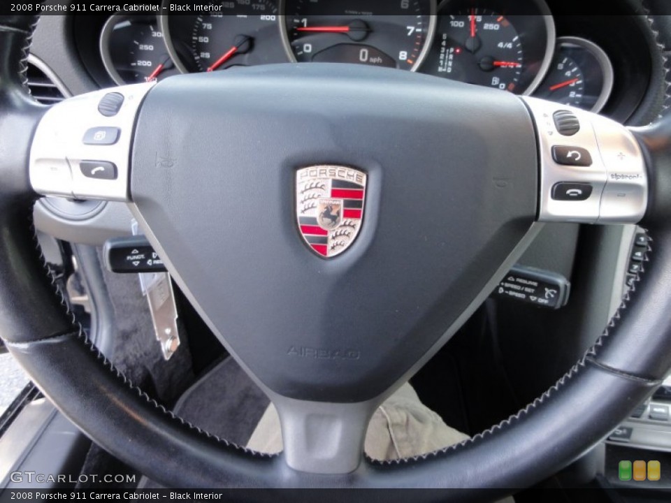 Black Interior Steering Wheel for the 2008 Porsche 911 Carrera Cabriolet #50627064